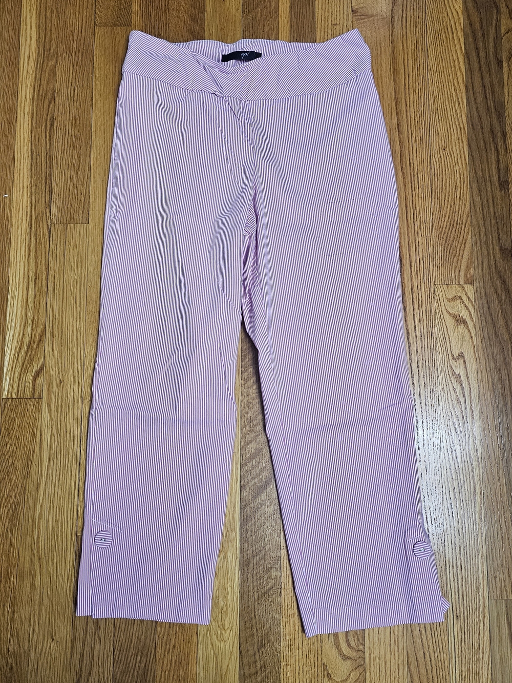 up! Pink Seersucker Stripe Cropped Pants